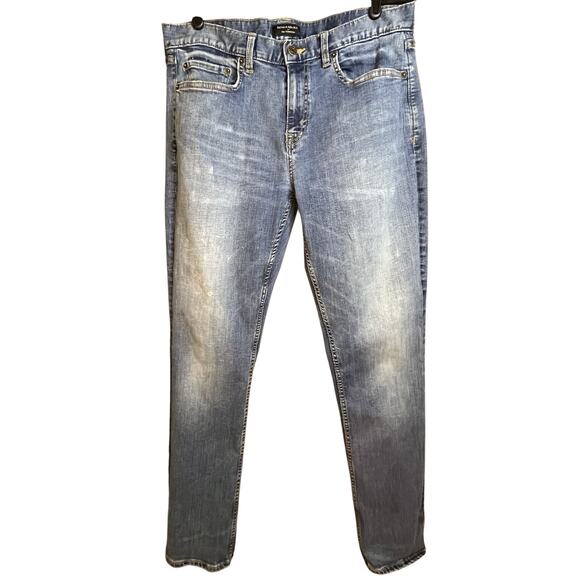 Banana Republic Men’s Slim Techmotion Jeans 33x32 Stretch Medium Distressed Wash - Picture 1 of 7